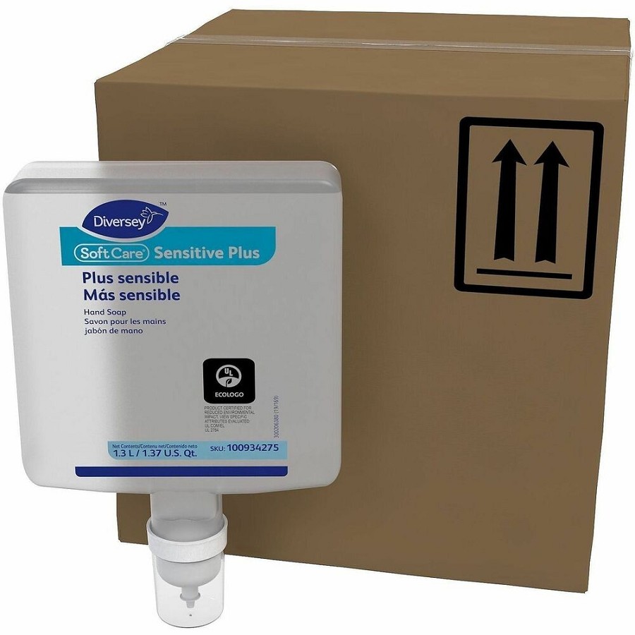 Diversey Soft Care Sensitive Plus Foaming Hand Soap - Fragrance-free Scent - 1.37 quart - Cartridge Dispenser - Kill Germs - Hand, Skin, School - Moisturizing - Clear - Dye-free, pH Balanced 