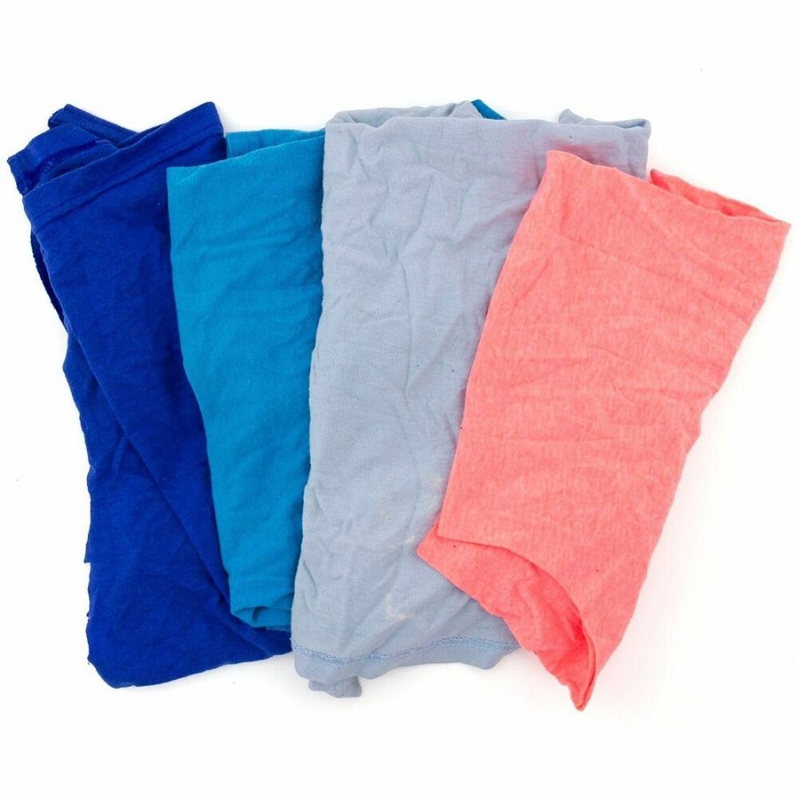 Hospeco New Assorted-Color Knit Polo T-Shirt Rags - For General Purpose - Wipe, Cloth - 160 oz (10 lb) - Low Linting, Absorbent, Soft, Unscented - Multi - 1 Carton 