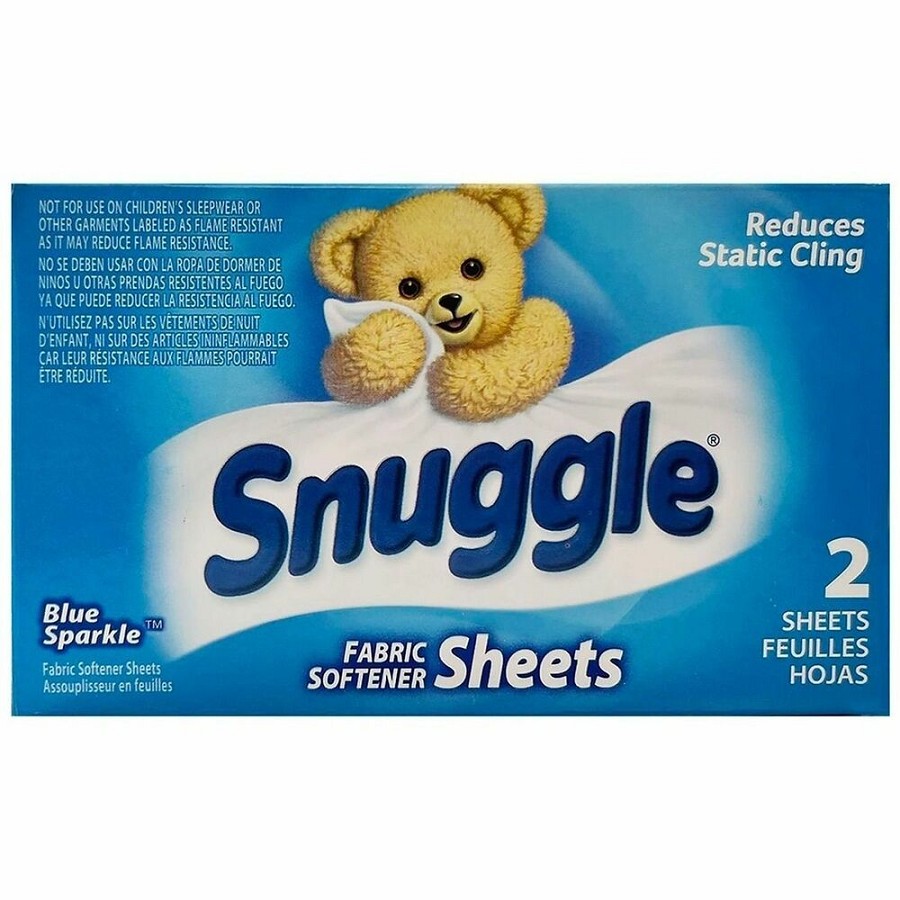 Snuggle Blue Sparkle Single-Use Dryer Sheets - For Multipurpose - Sheet - Blue Sparkle Scent - Recommended For: Lint Remover, Static Cling Remover - Blue - 2 Sheets/Box - 100 Box 