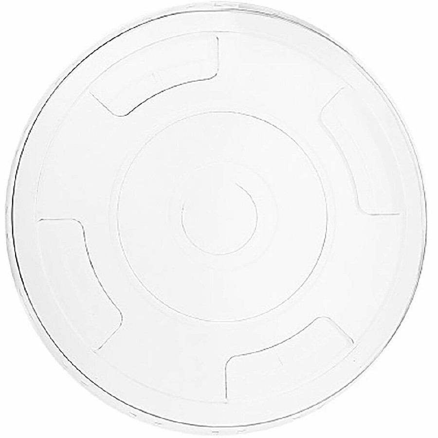 Vegware 96-Series Flat Lids - Round - Polylactic Acid (PLA) - White - 50 Lids/Pack - 1000 / Carton 