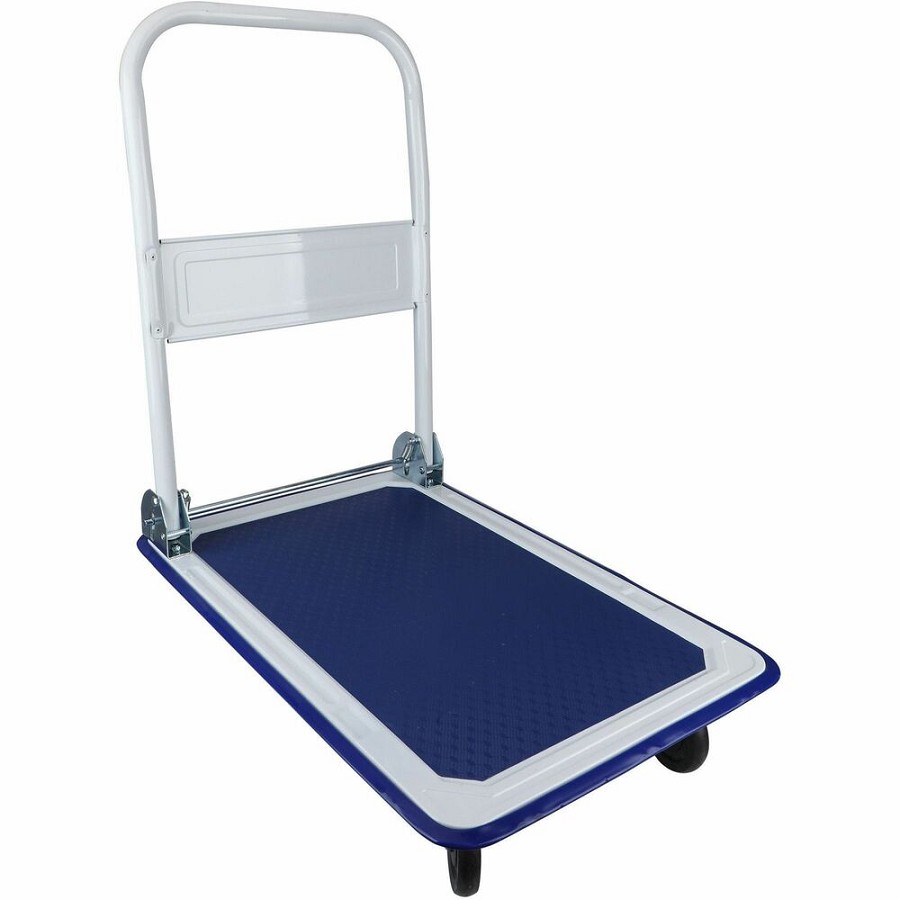 Sparco Folding Platform Truck - Tubular Handle - 330 lb Load Capacity - 4 Casters - 4' Caster Size - Steel, Plastic - 18.13' Width x 29' Depth x 29.50' Height - Gray - 1 Each 