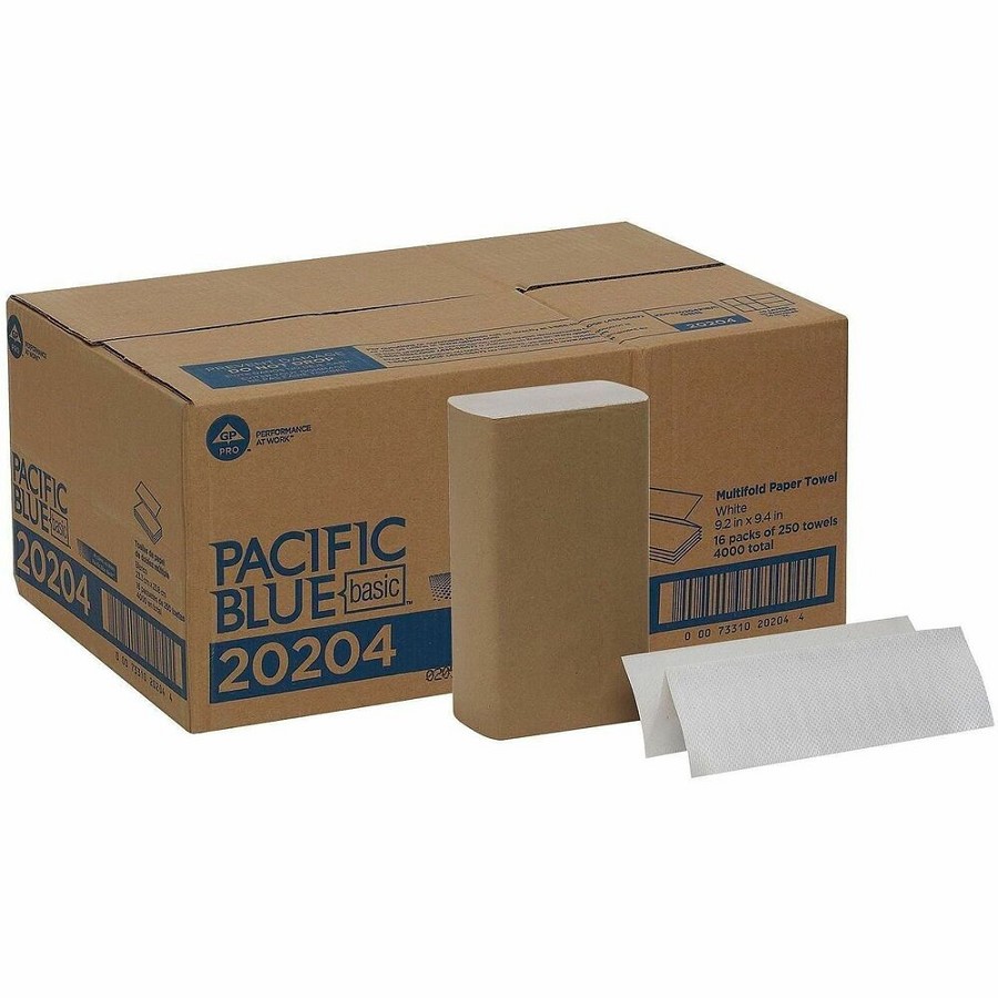 Pacific Blue Basic 1-ply Multifold Paper Towel - 9.40' Width x 9.20' Length - White - 250/Pack - 16 / Carton 