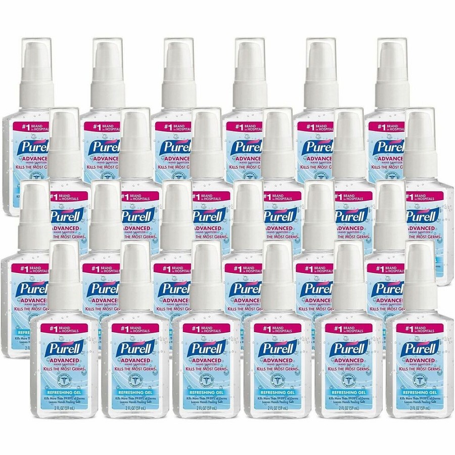 PURELL Advanced Hand Sanitizer Gel - 2 fl oz - Pump Bottle Dispenser - Kill Germs - Hand - Moisturizing - Clear - 24 / Carton 