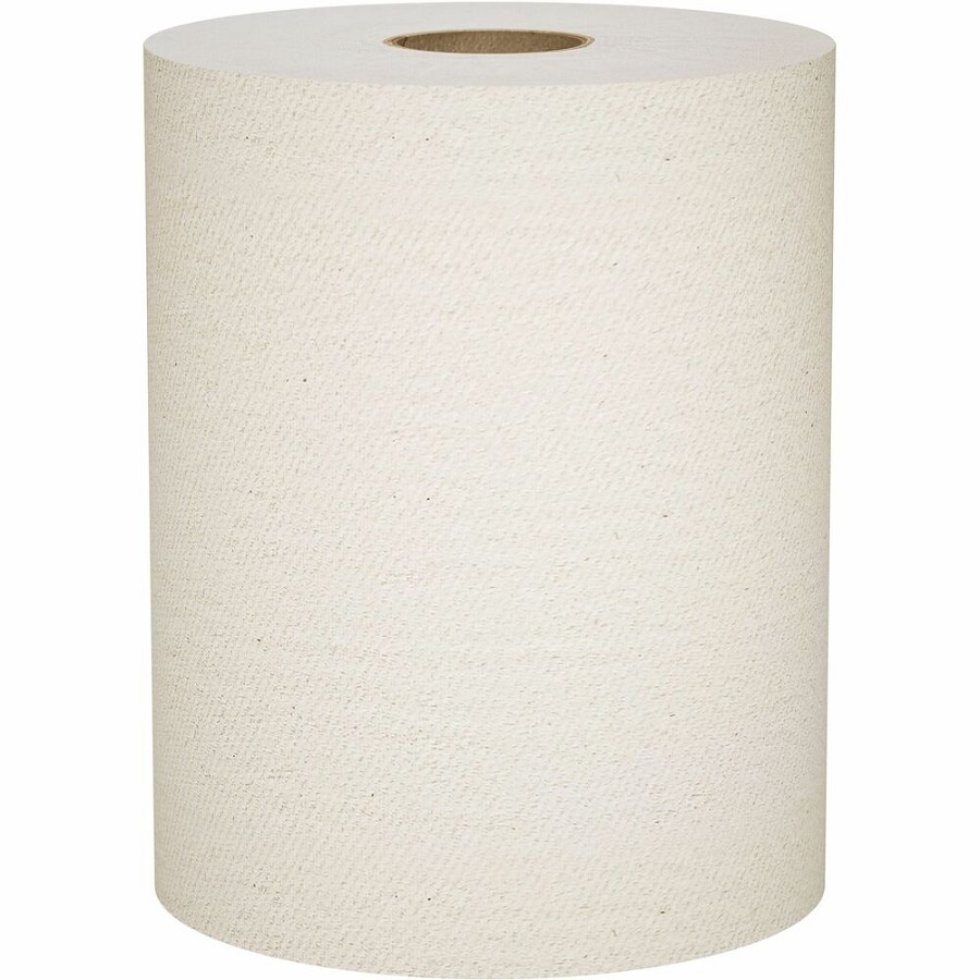 Scott 100% Recycled Fiber Hard Roll Paper Towels with Absorbency Pockets - 8' Width x 800 ft Length - Brown, Kraft - Paper - 12 / Carton 
