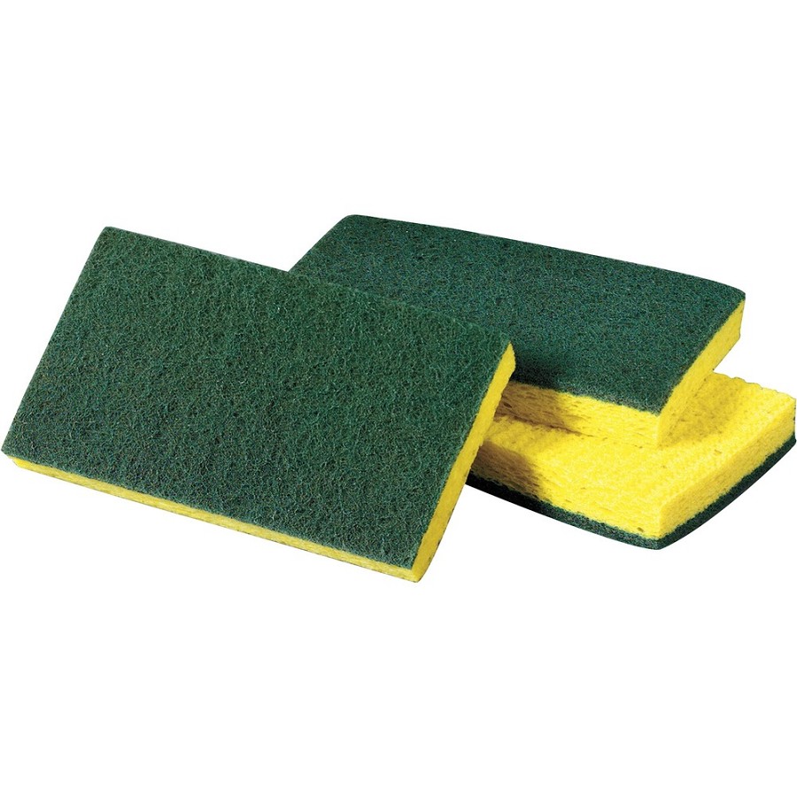 Scotch-Brite Medium-Duty Scrub Sponges - 6.3' Height x 3.5' Width - 20 / Carton - Cellulose - Yellow, Green 