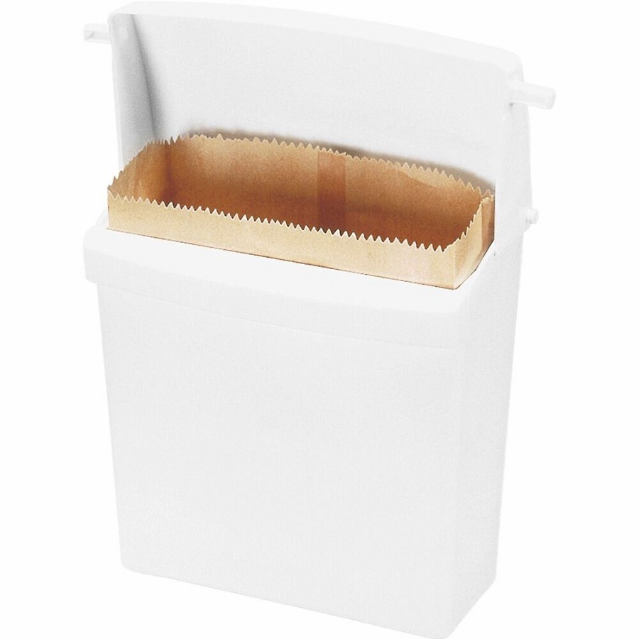 Rubbermaid Commercial Compact Sanitary Napkin Receptacle - 12.5' Height x 10.8' Width x 5.3' Depth - White - 1 Each 