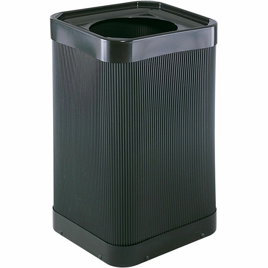 Safco At-Your-Disposal 12' Open Waste Receptacle - 38 gal Capacity - 12' Opening Diameter - 32' Height x 18' Width x 18' Depth - Polyethylene - Black - 1 Each 