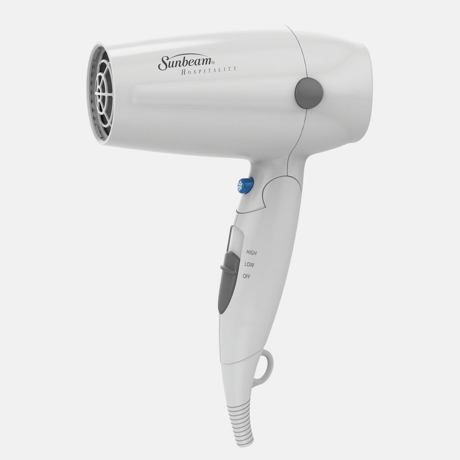 Sunbeam HD3005001 1875 Watts Compact Folding Hand-Held Hair Dryer Cool Shot White 6 Per Case Price Per Each 