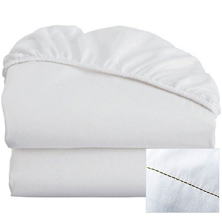 Thomaston Mills T-200 Colored Hem Fitted Sheets With Deep Pocket Queen 60x80x12 60% Cotton 40% Polyester White With Green Hem 2 Dz Per Case Price Per Dz 
