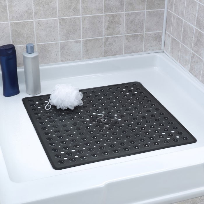Slip-X Square Shower Mat 21x21 Translucent Black 4 Per Case Price Per Case 