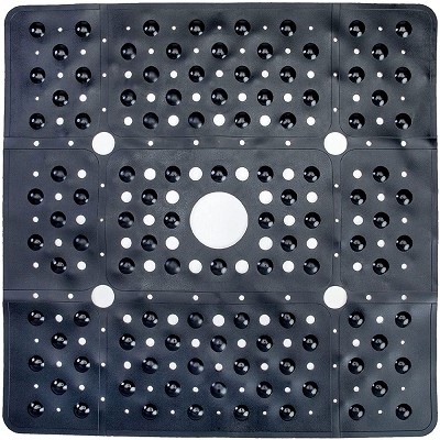 Slip-X Extra Large Square Shower Mat 27x27 Solid Black 4 Per Case Price Per Case 