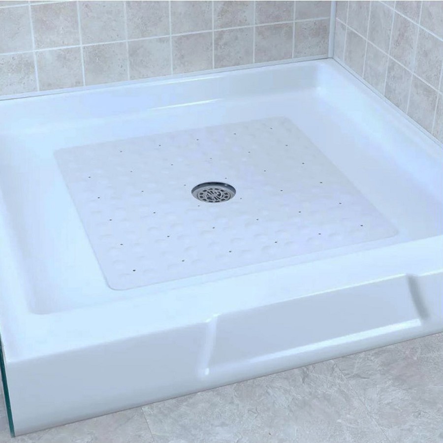 Slip-X  Square Rubber Bath Safety Mat With Microban 21x21 White 4 Per Case Price Per Case 