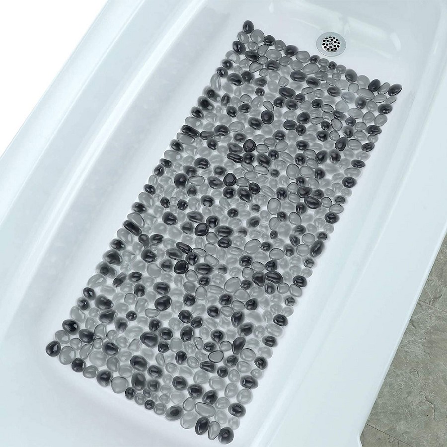 Slip-X Extra Long Pebble Bath Mat 17x38 Gray 4 Per Case Price Per Case 