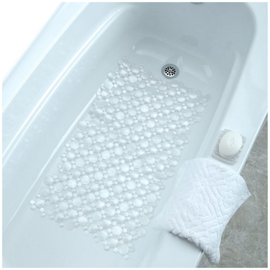 Slip-X Burst of Bubbles Bath Mat 17x30 White Pearl 4 Per Case Price Per Case 