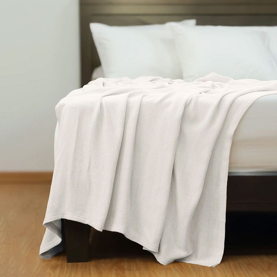 Martex Atelier Luxe Throw King 108x90 Cotton Blend White 2 Per Case Price Per Each 