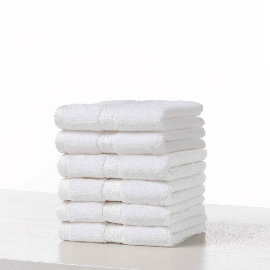 Martex Grand Patrician Suites Dobby Border Washcloths 13x13 100% Combed Ring Spun Cotton 3-Ply Yarn White 2.1Lb/Dz 4 Dz Per Case Price Per Dz 