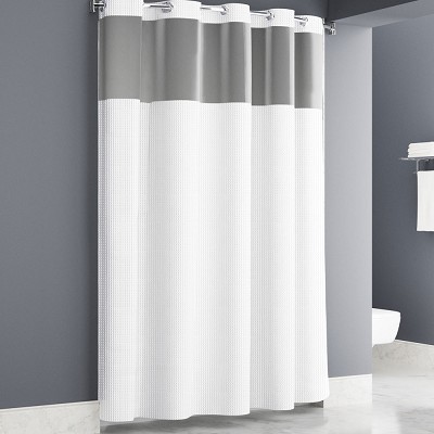 Exto Waffle Easy Hang Shower Curtain 71X77 Hookless With Window And Liner White 12 Per Case Price Per Each 